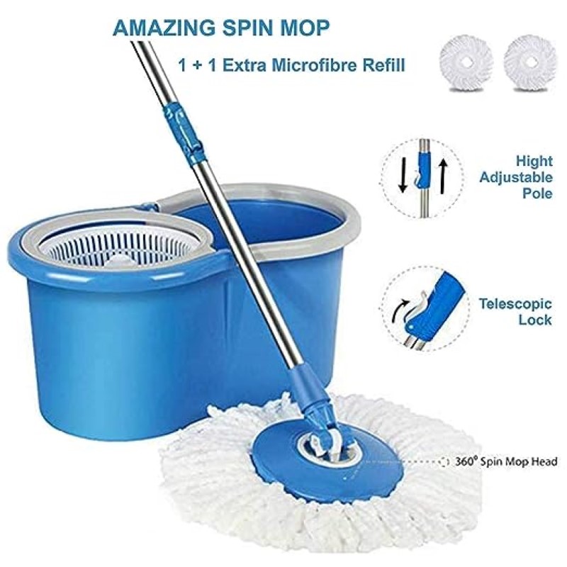 Spin Mop - Easy Spin Magical Mop Set [Steel Bucket]