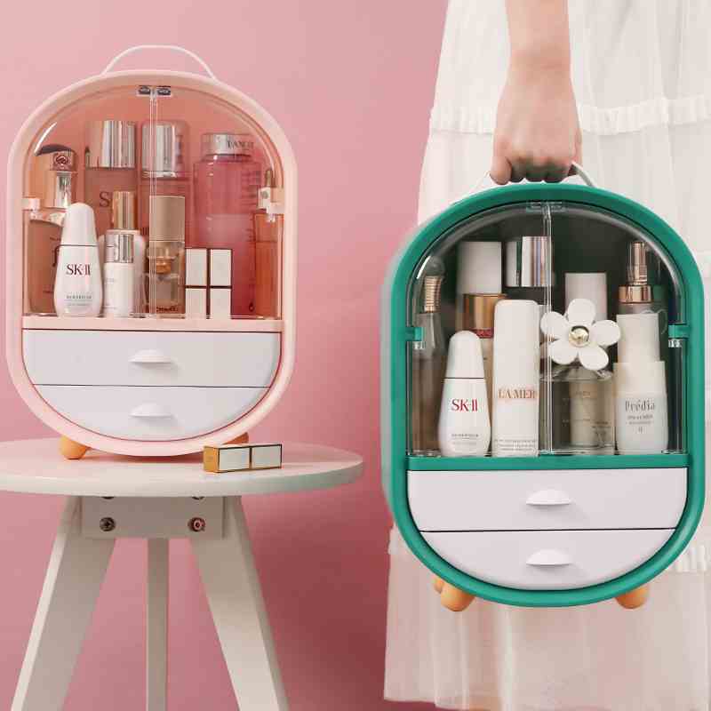 Cosmetic Rack Dust-proof Organizador Maquillage Desktop Cute Finishing Cabinet Makeup Organizer