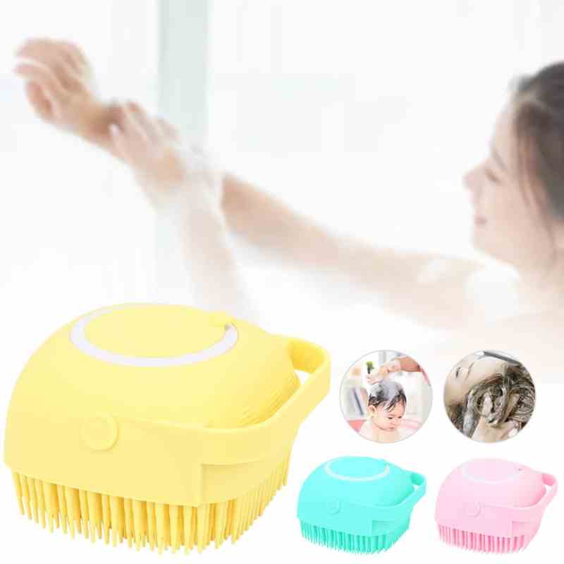 Mini Silicone Soft Bath Brush with Shampoo Dispenser