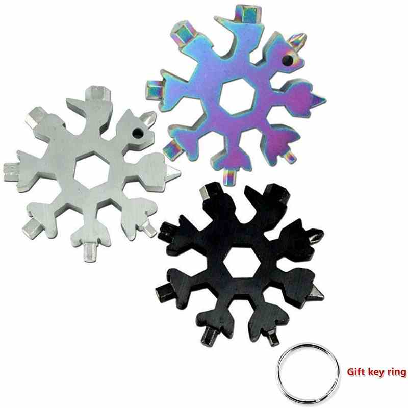 18 In 1 Snowflake Stainless Steel Multi-Tool Keychain