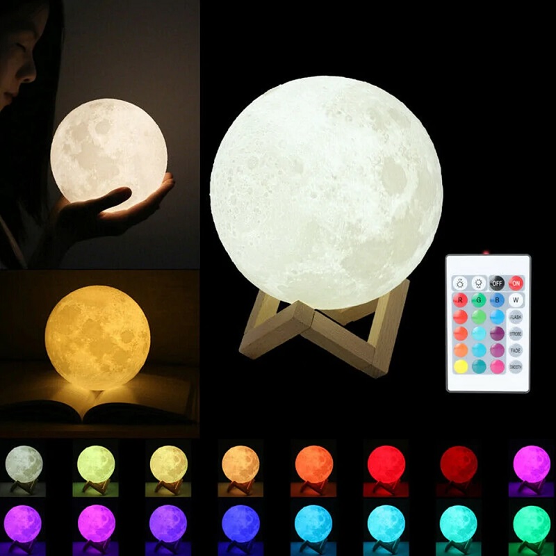 3D Moon Lamp Night Light with stand