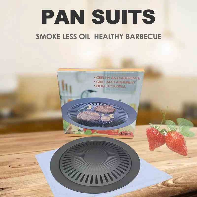 Non-stick Smokeless Indoor Grill Stovetop Plate Barbecue Pan