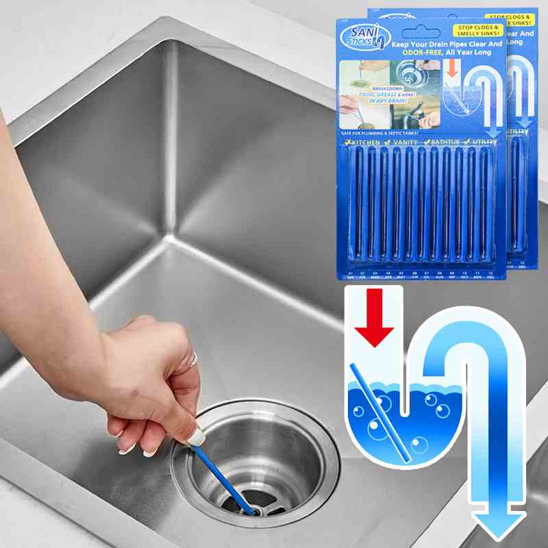 12 pcs Powerful Sink Drain Cleaner Rods
