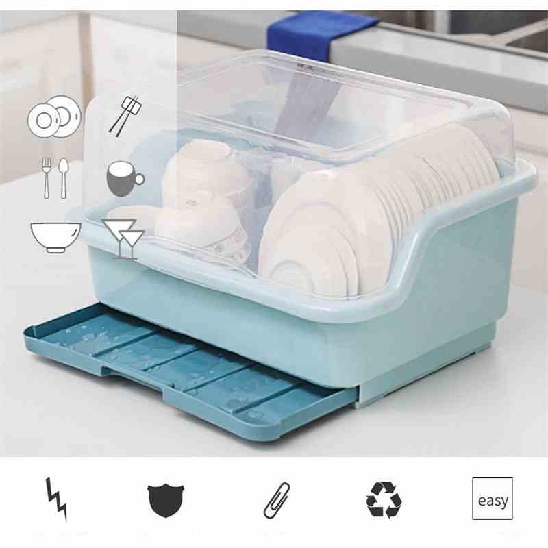 Dish Rack Covered With Drainage Tray