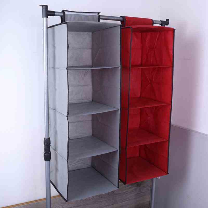 4-Tier Hanging Closet Organizer, Collapsible Closet Hanging Shelf