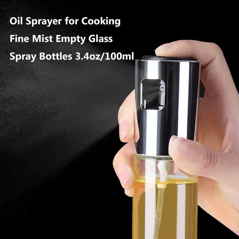 Oil Sprayer for Cooking Fine Mist Empty Glass Spray Bottles 100ml Refillable Bottle Portable Mini Travel Bottle Set