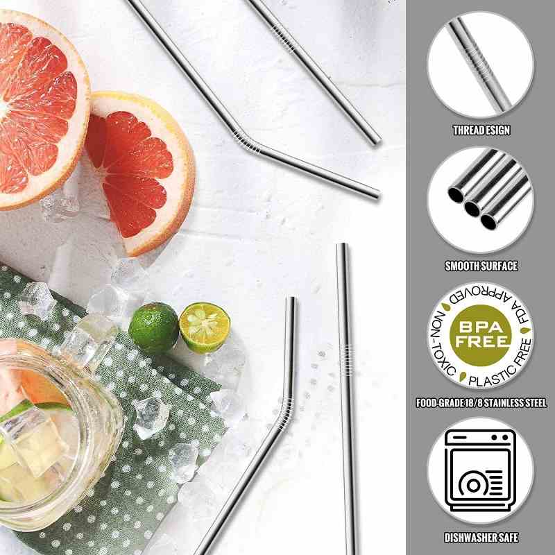 Reusable Stainless Steel Metal Straws Pack Of 04