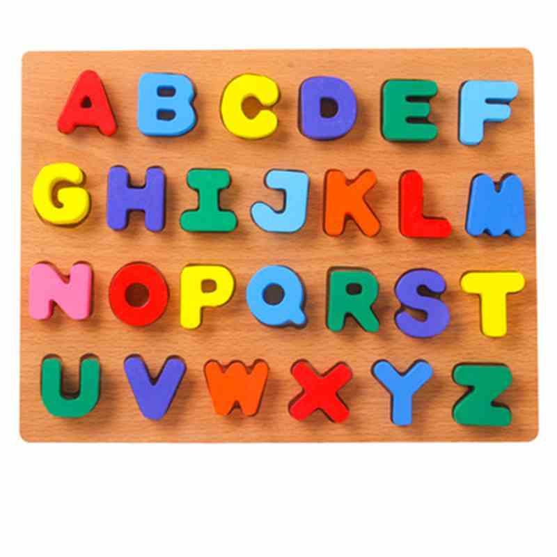 THICK WOODEN 3D BOARD PUZZLES (ALPHABETS) 26 LETTERS