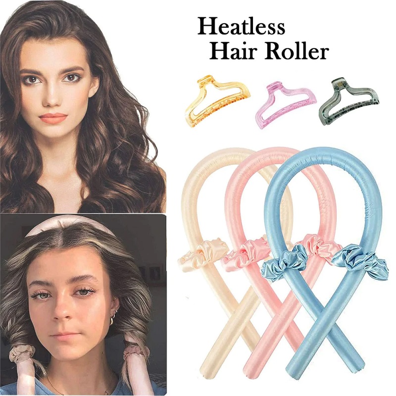 Heatless Curling Rod Headband No Heat Hair Curlers Ribbon Hair Rollers