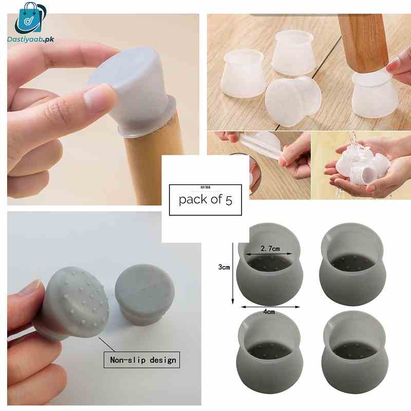 Pack Of 5 Table Chair Leg Silicone Cap (Set)